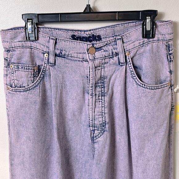 NEW Snacks by Mother The Pleated Fun Dip Puddle jeans in Silver Pink, 27 - Picture 4 of 13